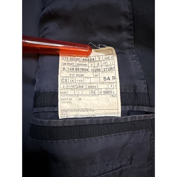 Ermenegildo Zegna 44R Blazer Sport Coat Black Pinstripe Wool Men 2 Button Italy - Picture 5 of 16